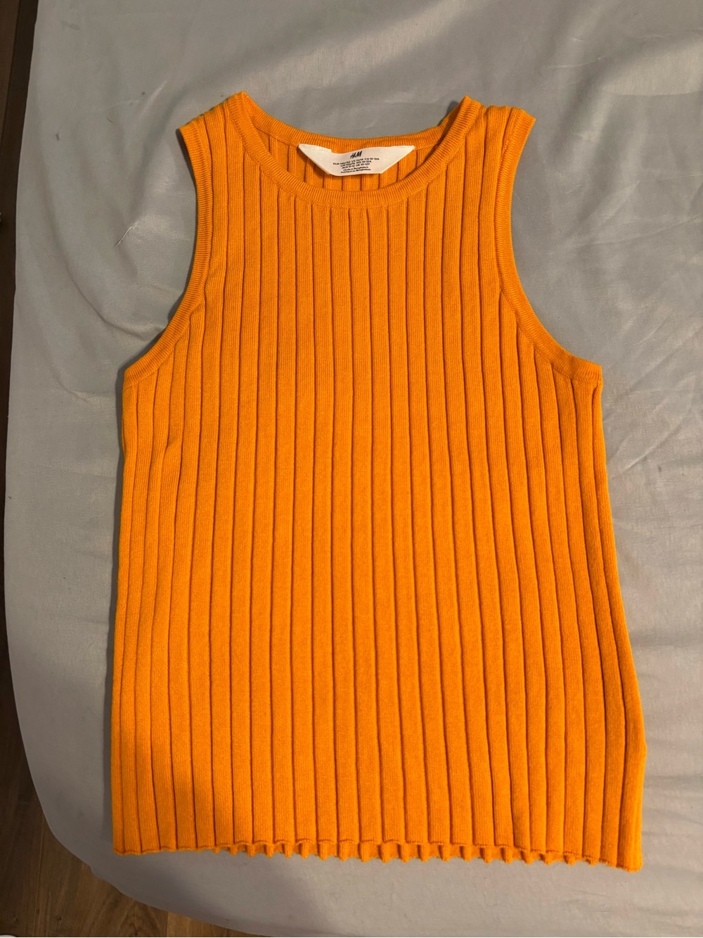 H&M Ribbed Sleeveless Tank Top - Bright Orange